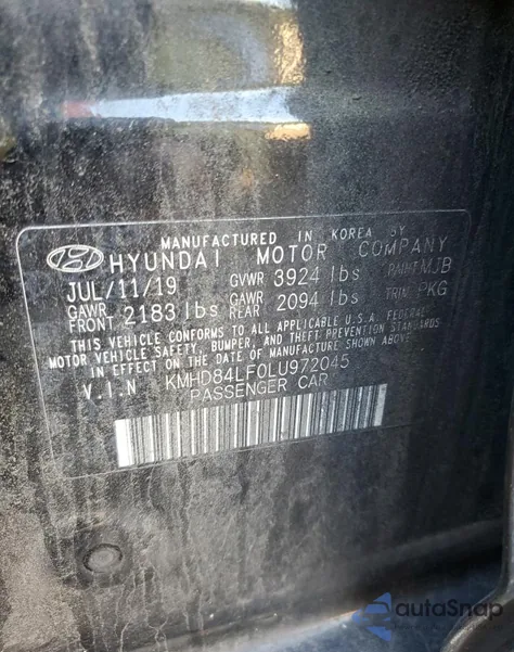 2020 Hyundai Elantra Sel from USA, damaged, VIN KMHD84LF0LU972045